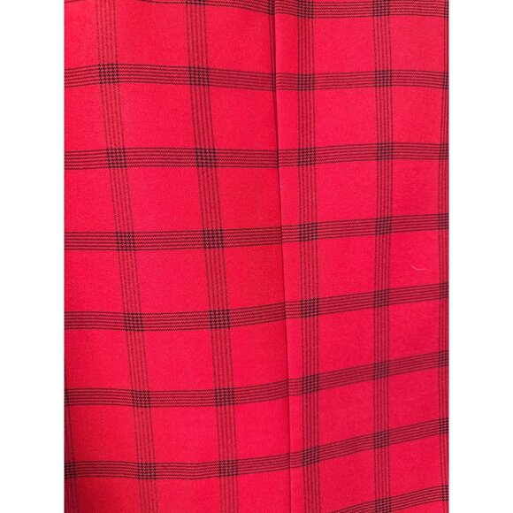 Vintage Red Plaid Blazer With Black Trim Made in USA Size 18 Christmas Holiday - Picture 7 of 12